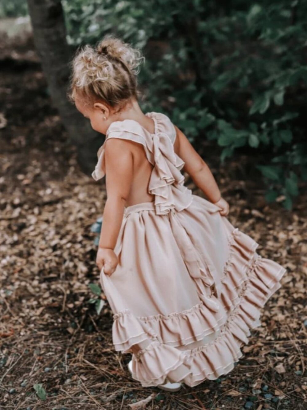 Nellie Ruffle Maxi Dress - Champagne